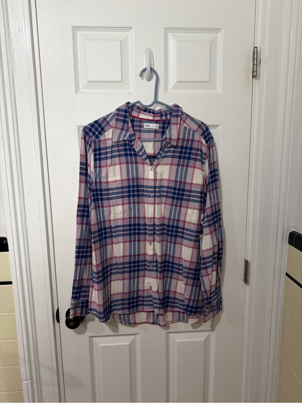 Kohl's Pink and Blue Plaid Button-Down Shirt